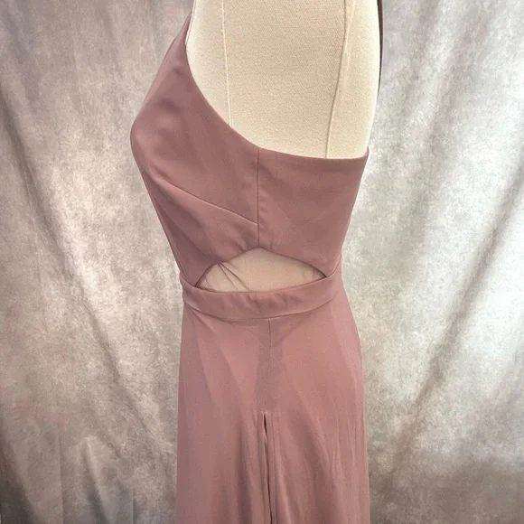 Birdy Grey Formal Mauve Dusty Rose Dress Gown Mesh Cutouts Prom Wedding Gala - Picture 3 of 10
